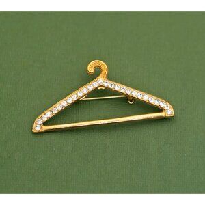 Vintage Golden Clothes Hanger Brooch K23